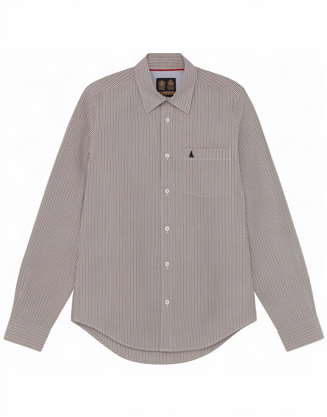 Musto herreskjorte lille beige nålestribe