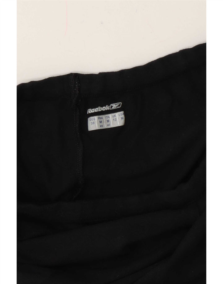 Reebok Dame Capri Træningsdragt Bukser UK 12 Medium Sort