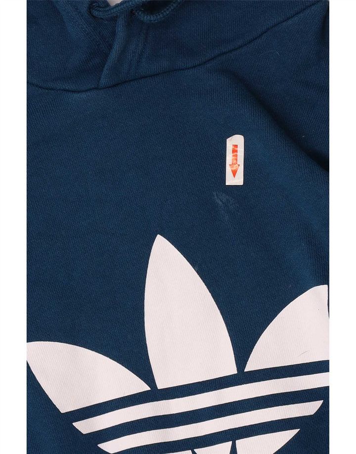 Adidas Grafisk hættetrøje til mænd, stor blå bomuld