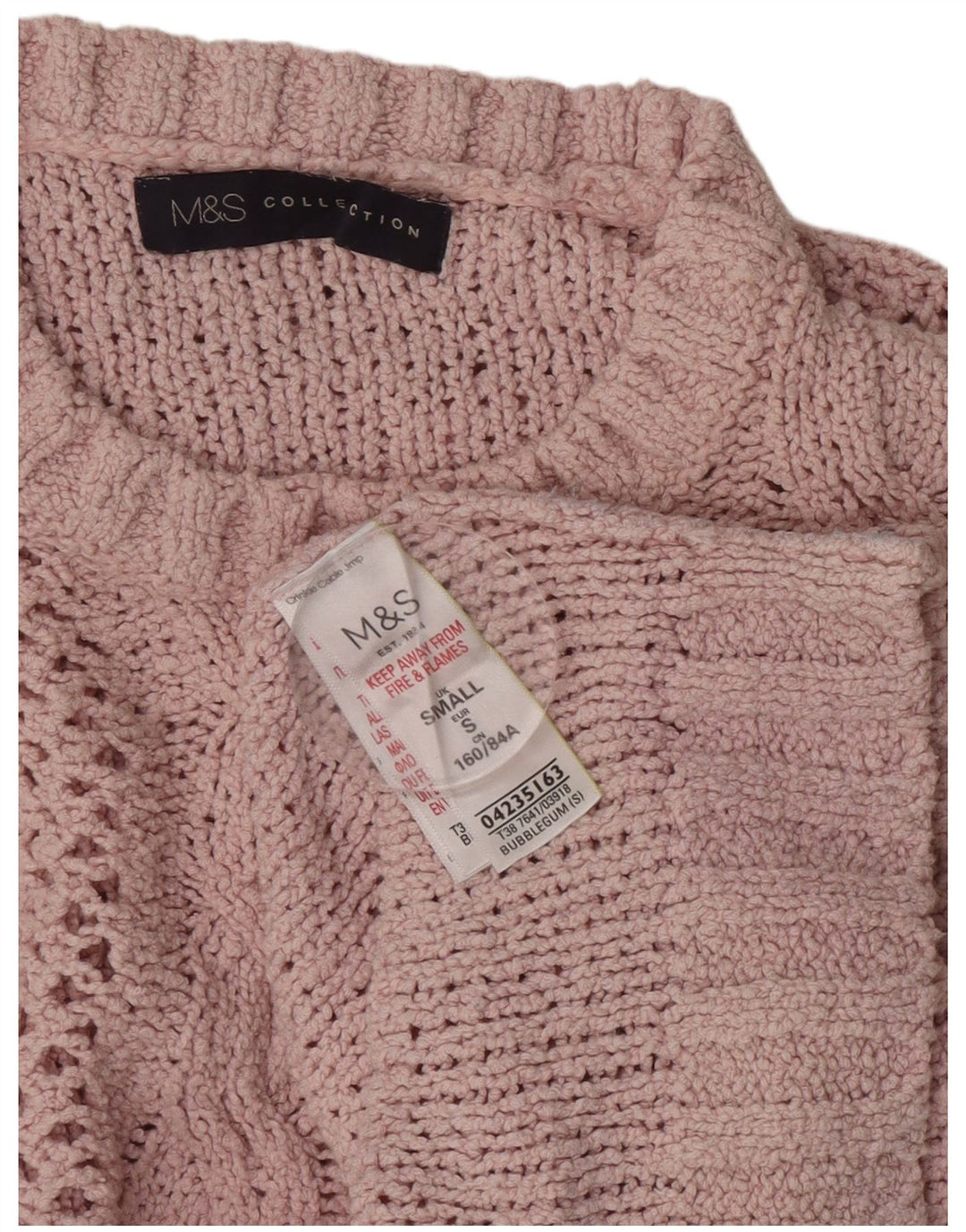 Marks & Spencer Dame Oversized Crew Neck sweater UK 10 Small Pink
