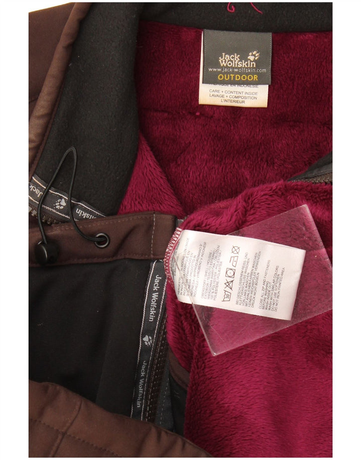 Jack Wolfskin Dame Liner Windbreaker Jacket UK 16 Large Brown Polyester