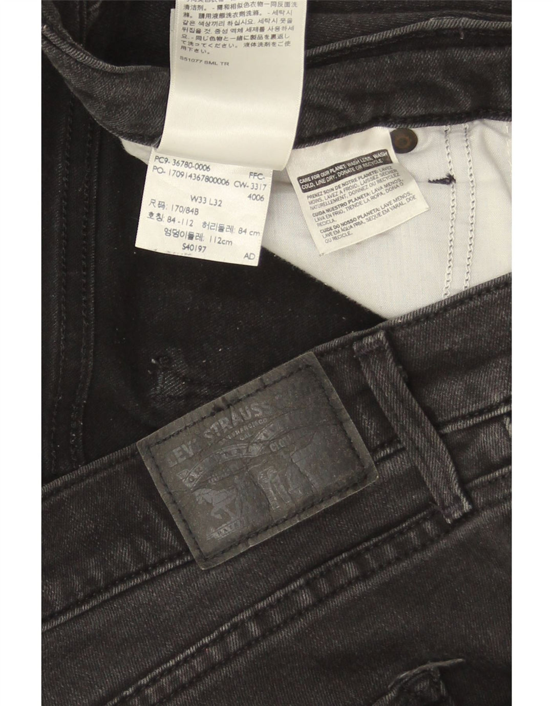 Levi's Skinny Jeans til mænd W33 L32 Grå bomuld