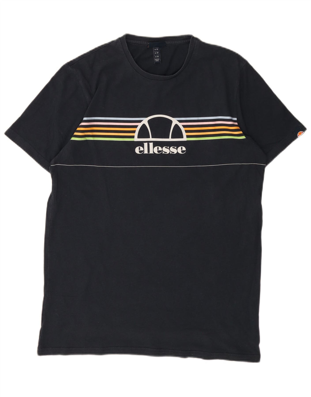 ELLESSE Grafisk T-shirt til mænd, medium marineblå stribet