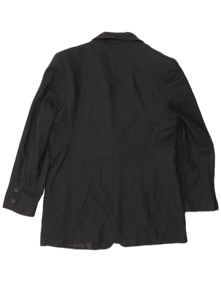 Marks & Spencer Dame 1-knaps blazerjakke UK 16 Stor sort uld