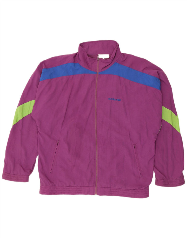 Adidas Træningsdragt til mænd Topjakke UK 40/42 Medium Lilla Colourblock