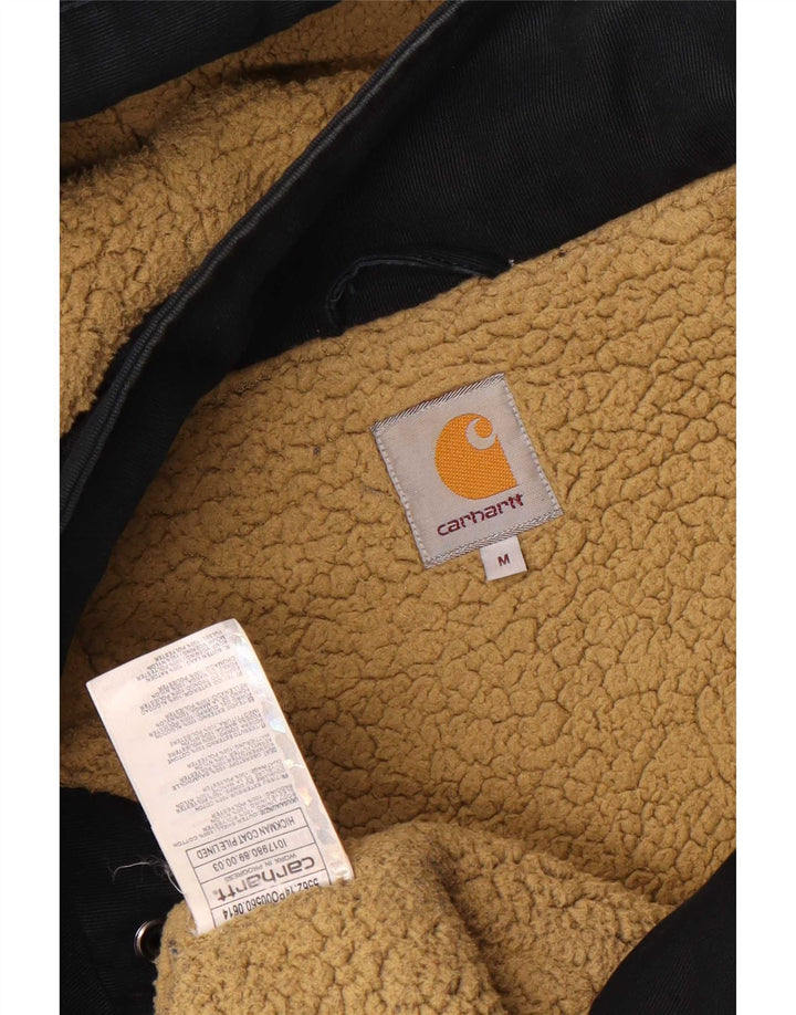 Carhartt Herre Hooded Parka Jacket UK 38 Medium Black Bomuld