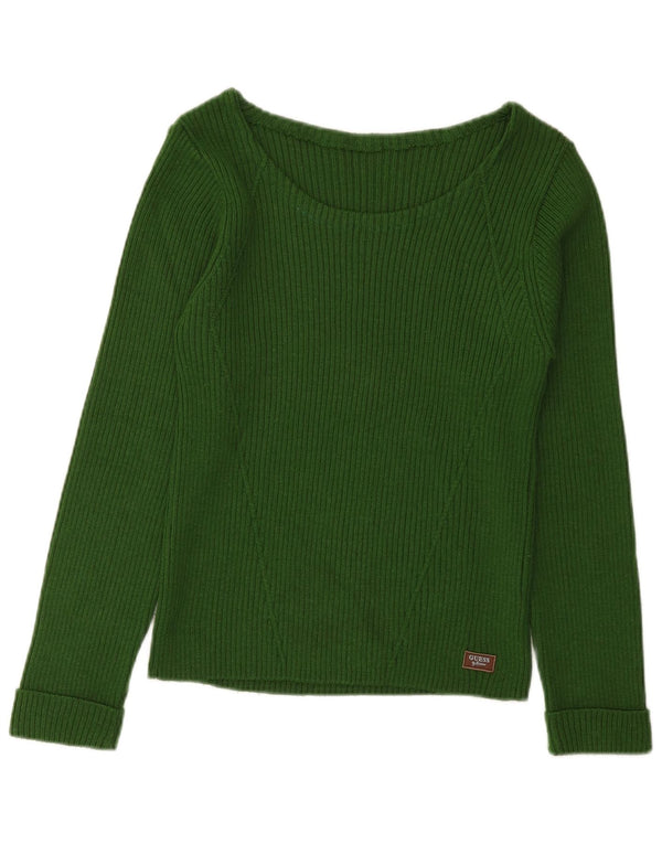 Guess Dame Boat Neck Jumper Sweater UK 8 Small Green