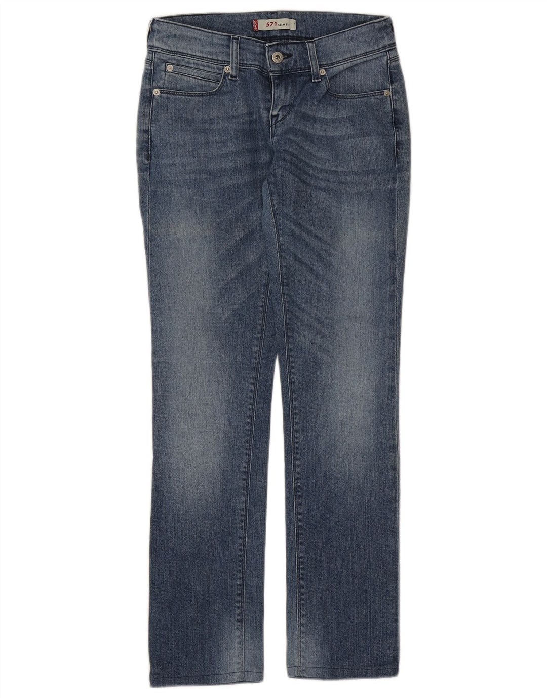 Levi's Dame 571 Slim Jeans W28 L30 Blå Bomuld