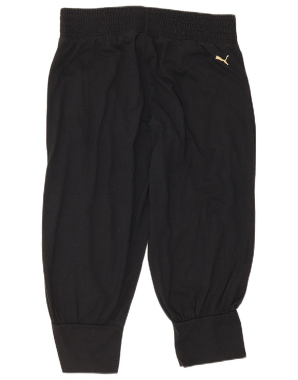 Puma Dame Capri Træningsdragt Bukser Joggers UK 12 Medium Sort Polyester
