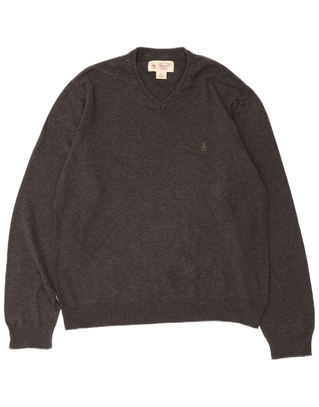 Penguin Herre V-hals sweater Stor Grå Bomuld