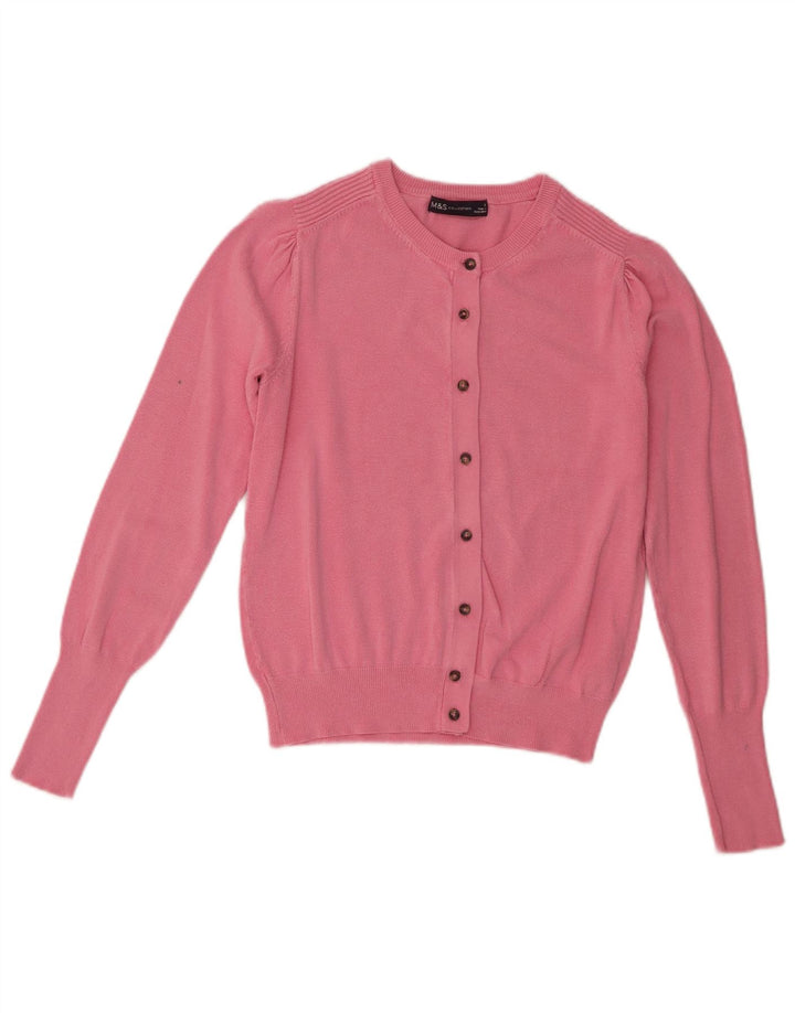 Marks & Spencer Dame Cardigan Sweater UK 8 Small Pink Viscose