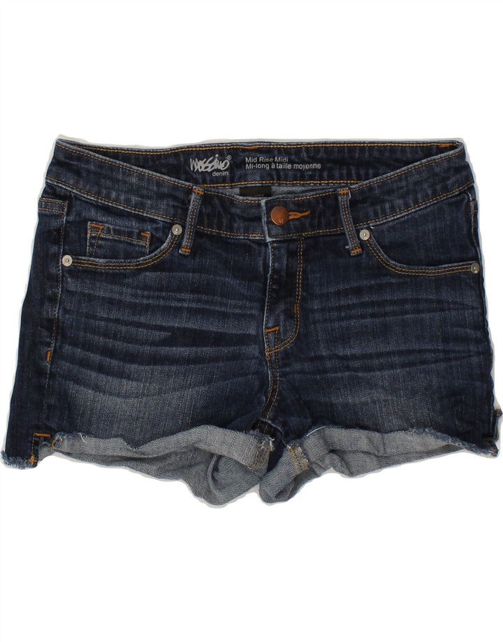 MOSSIMO Womens Mid Rise Denim Shorts US 6 Medium W32 Navy Blue Cotton Vintage Mossimo and Second-Hand Mossimo from Messina Hembry 