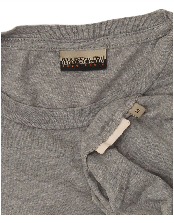 Napapijri Herre Geographic Graphic T-Shirt Top Medium Grey