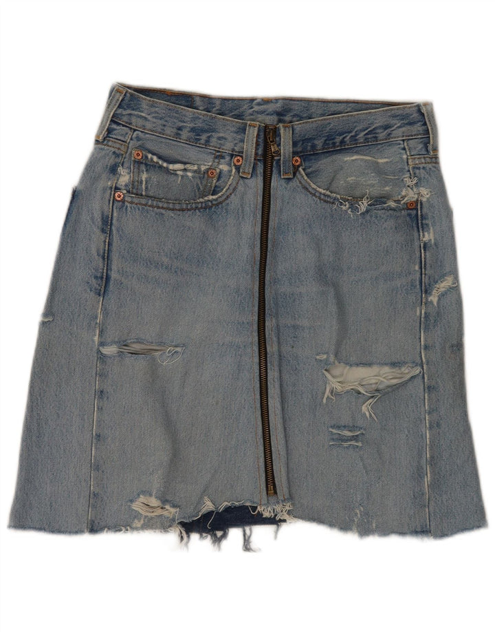 Levi's Womens 501 Distressed Denim Nederdel W33 Large Blue