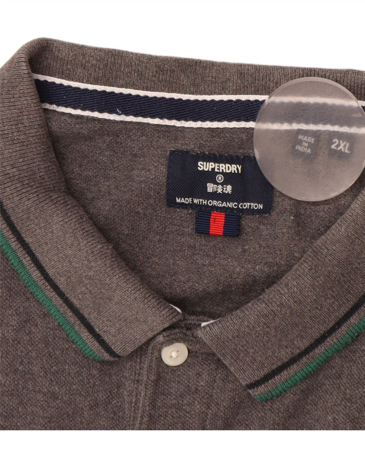 Superdry herre poloshirt 2XL grå bomuld