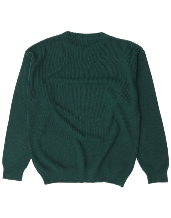 Explorer Herre grafisk rund hals sweater IT 50 Medium Grøn uld