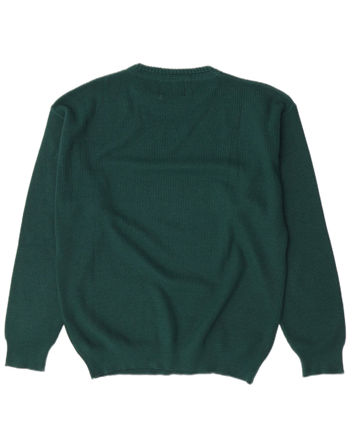 Explorer Herre grafisk rund hals sweater IT 50 Medium Grøn uld