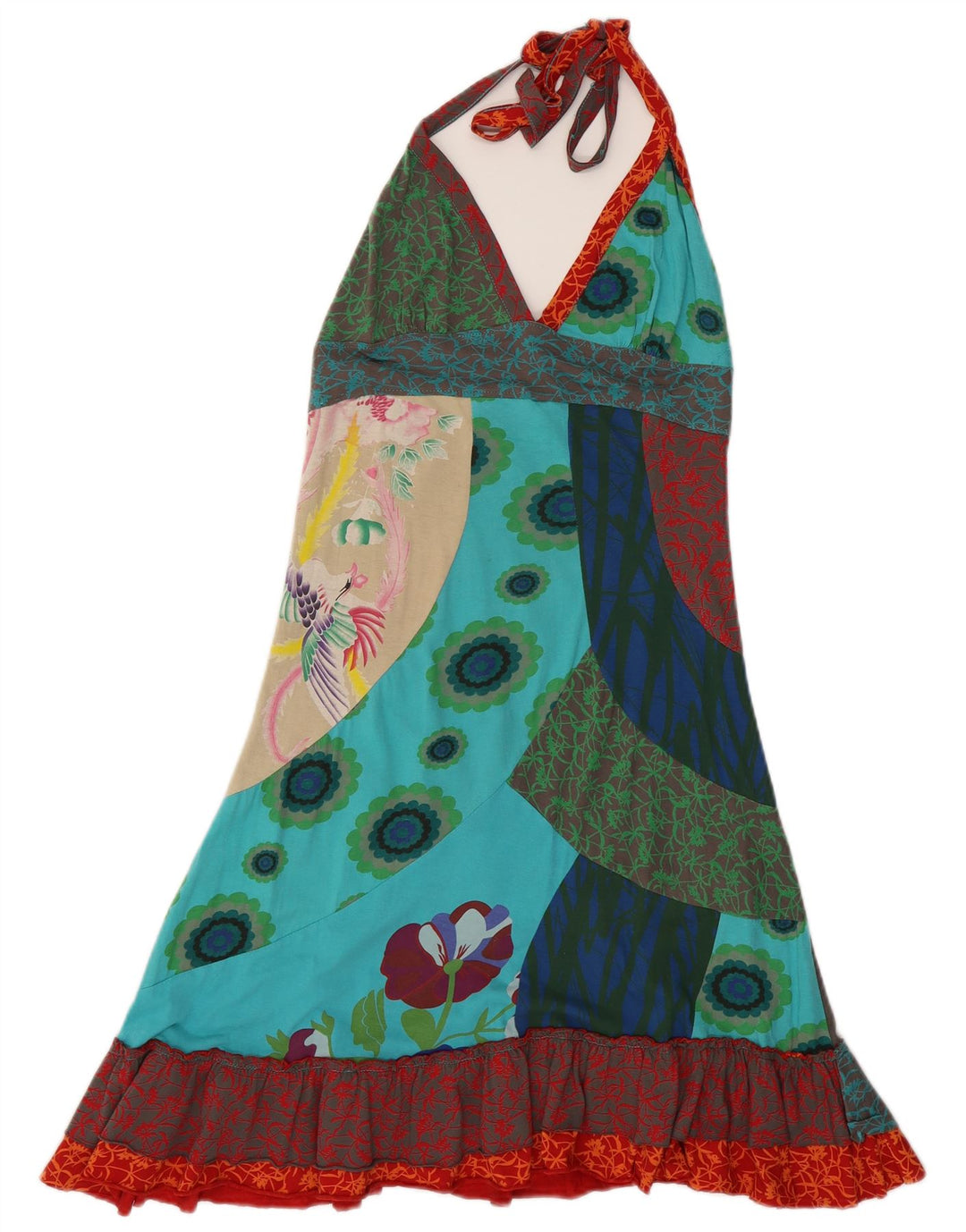 Desigual Kvinders Grafisk Halter Dress UK 8 Small Multicolored Floral