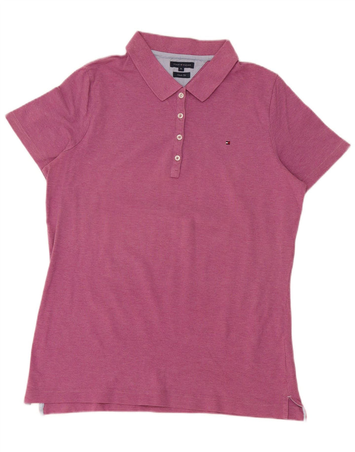 TOMMY HILFIGER Dame poloskjorte i klassisk pasform UK 18 XL Pink Bomuld