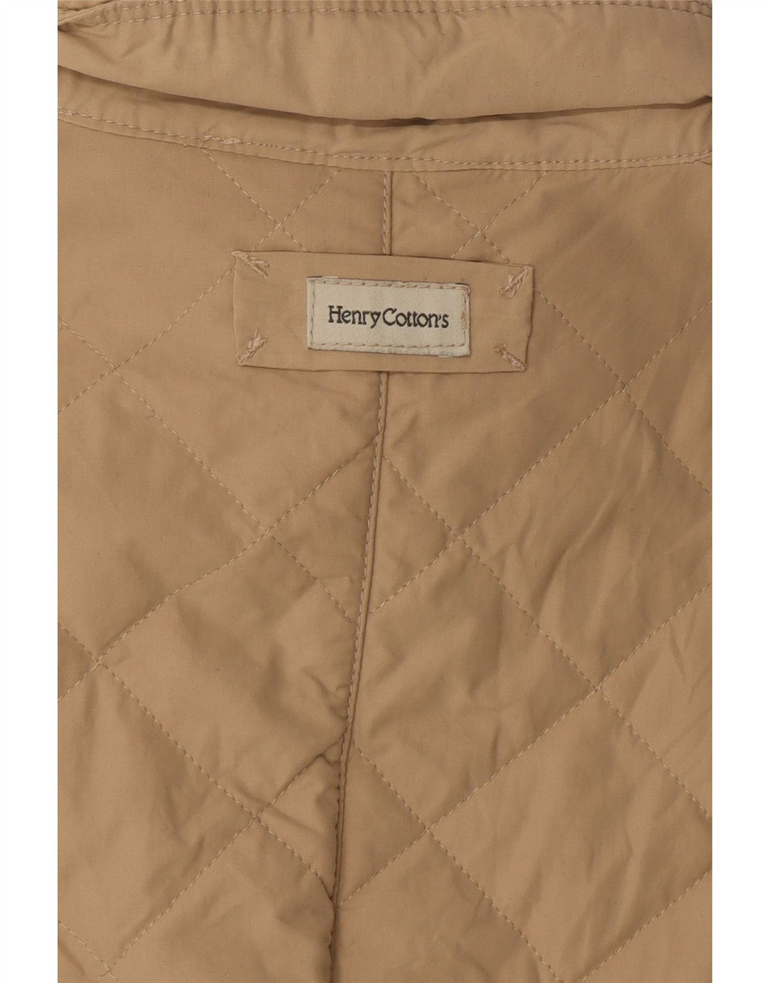 HENRY COTTONS Womens Quilted Jacket UK 16 Large Beige Cotton Vintage Henry Cottons and Second-Hand Henry Cottons from Messina Hembry 