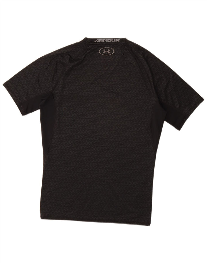UNDER ARMOUR Herre Heat Gear T-Shirt Top Stor Grå Geometrisk Syntetisk