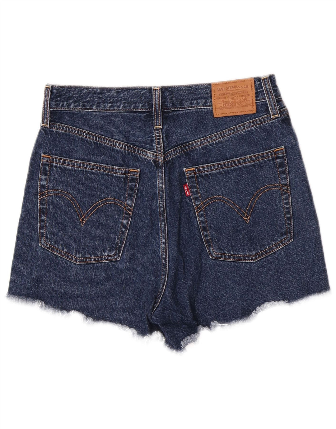 Levi's Dame Ribcage Denim Shorts W29 Medium Navy Blue Bomuld