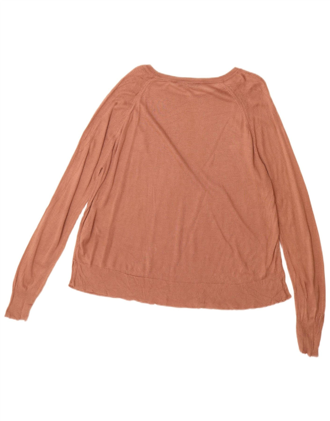 Zara Dame Boat Neck Jumper Sweater UK 14 Medium Brown Viscose