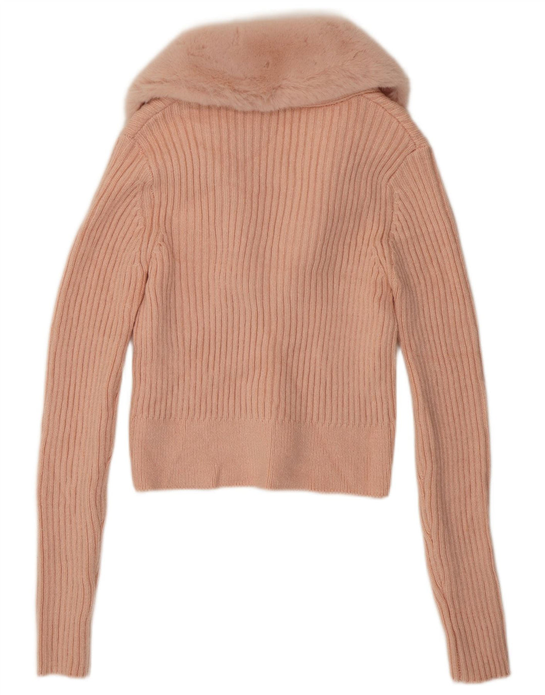 Zara Womens Crop Cardigan Sweater UK 12 Medium Pink Akryl