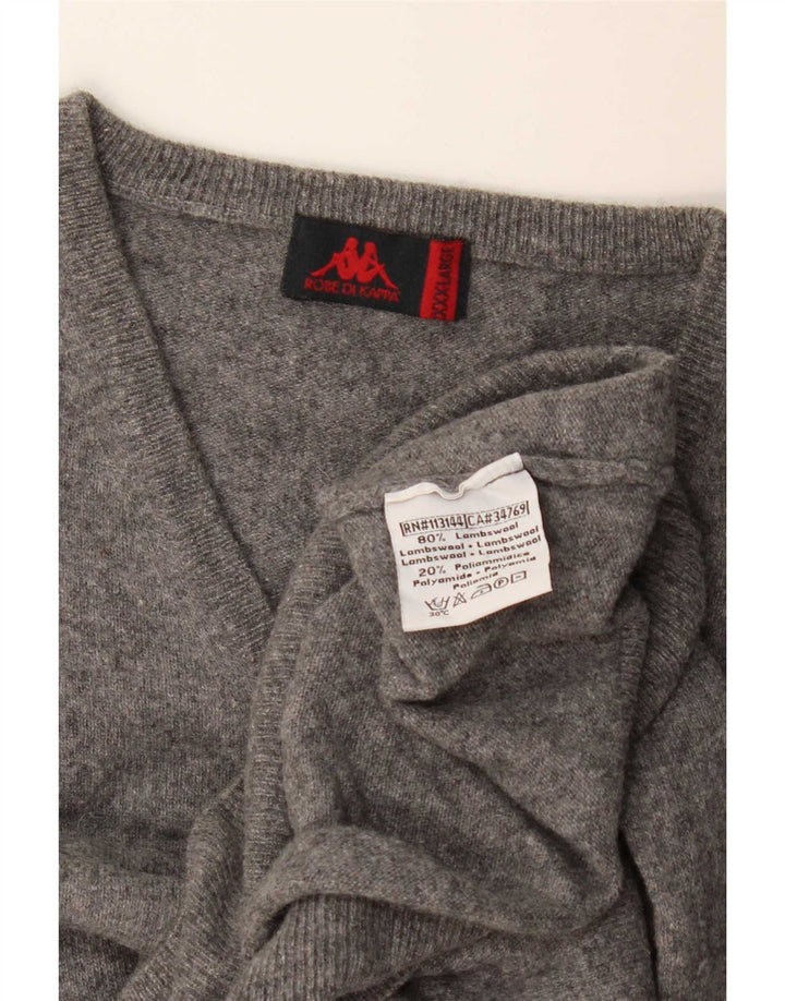 Kappa Herre V-hals sweater 3XL Grå lammeuld