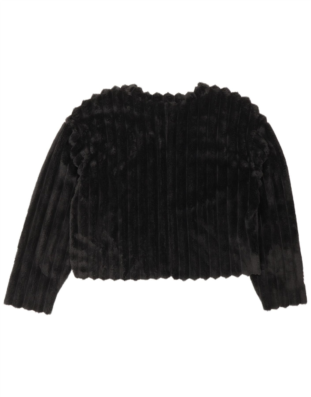 ZARA Dame Crop Fleece Jumper UK 14 Medium Sort