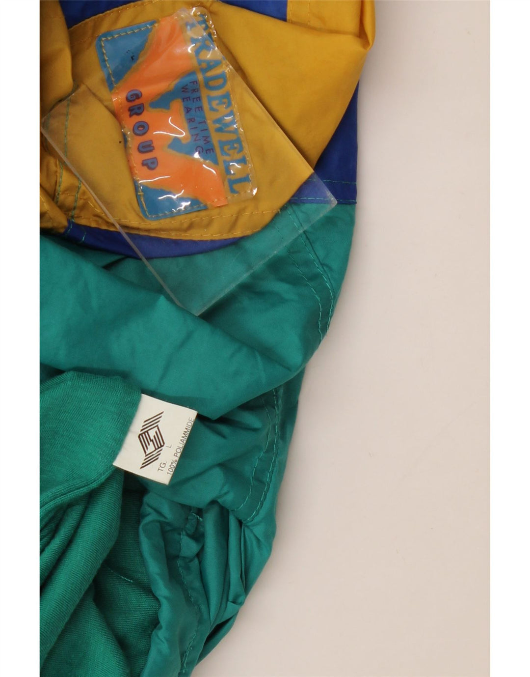 VINTAGE Herre Windbreaker Jacket UK 40 Large Blue Colourblock Polyamid