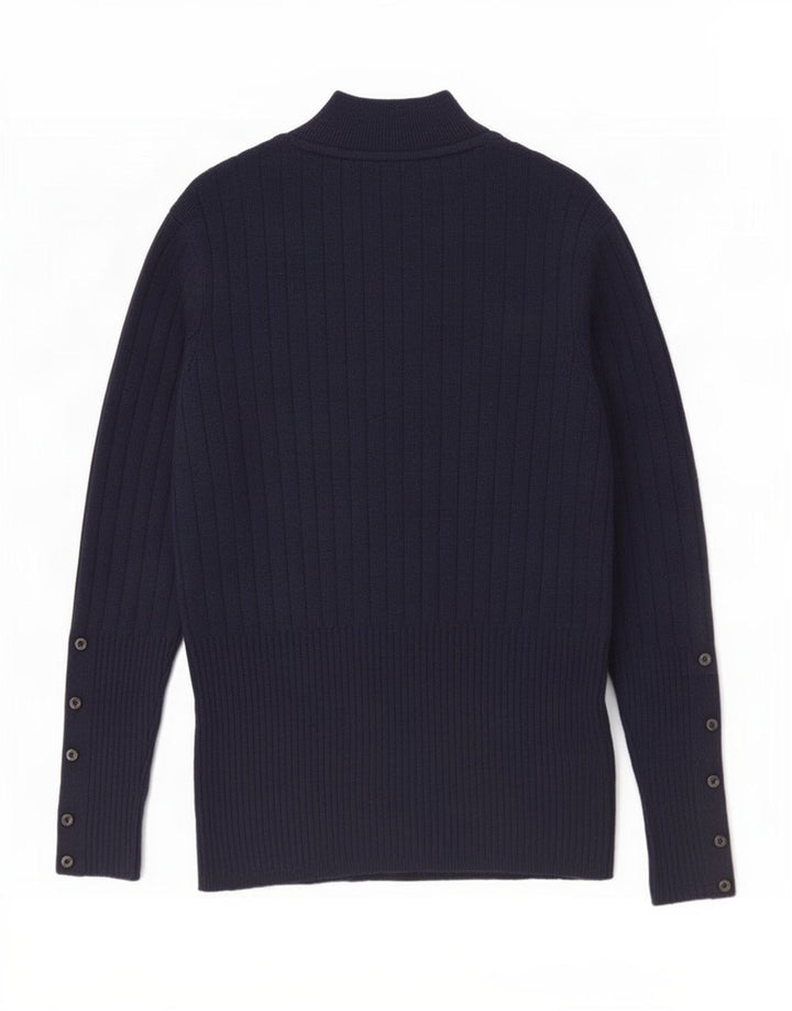 Marks & Spencer Dame Turtle Neck Jumper Sweater UK 12 Medium Navy Blue