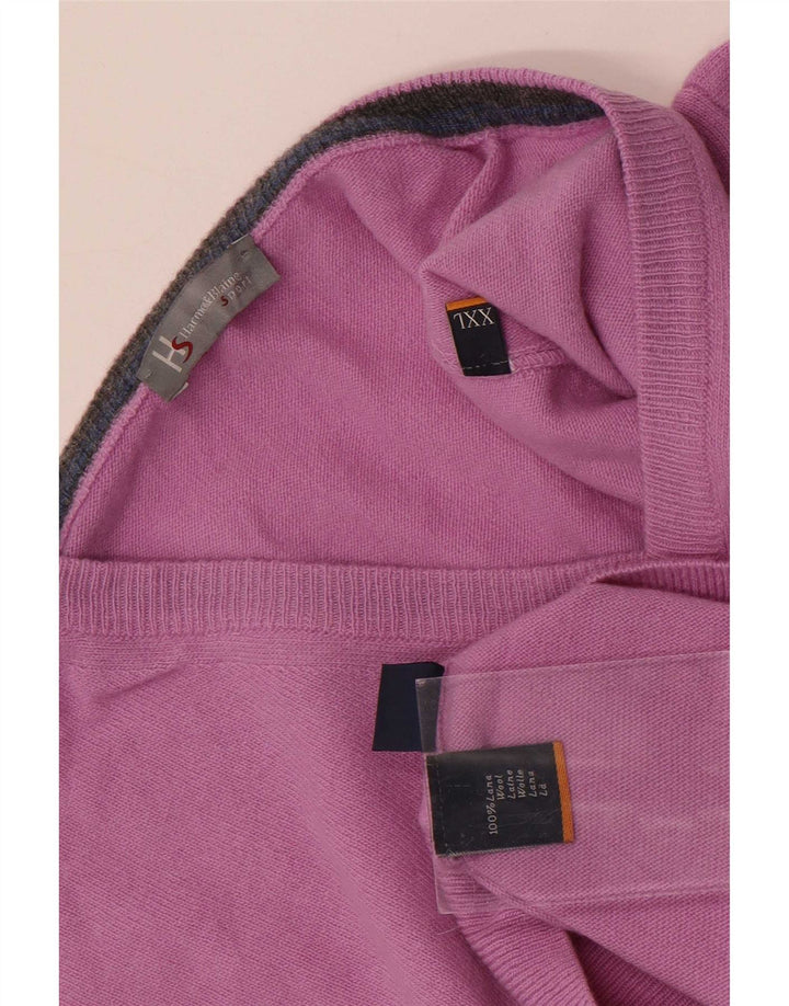 Harmont & Blaine Herre V-hals sweater 2XL lilla uld