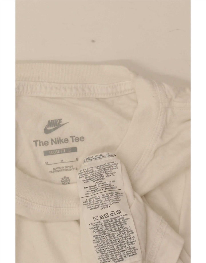 Nike Herre Loose Fit T-shirt Top Medium Hvid Bomuld