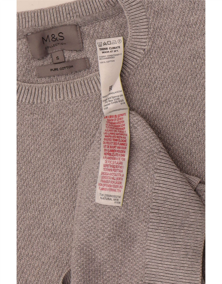 Marks & Spencer Herre sweater med rund hals, lille grå bomuld