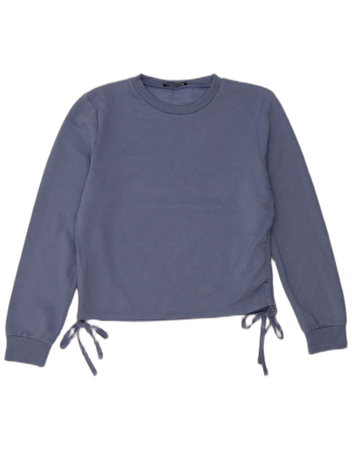 Zara Sweatshirt Jumper UK 14 Medium Blue Polyester