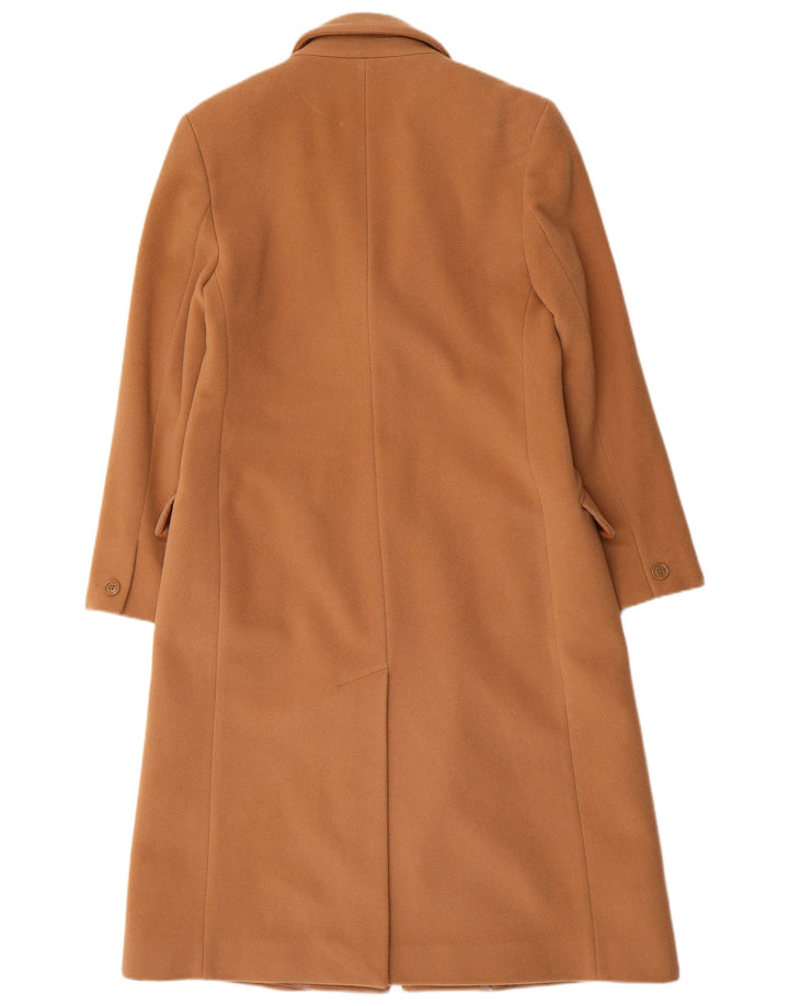 LAURA ASHLEY Dame Overfrakke UK 14 Stor Brun Virgin Wool