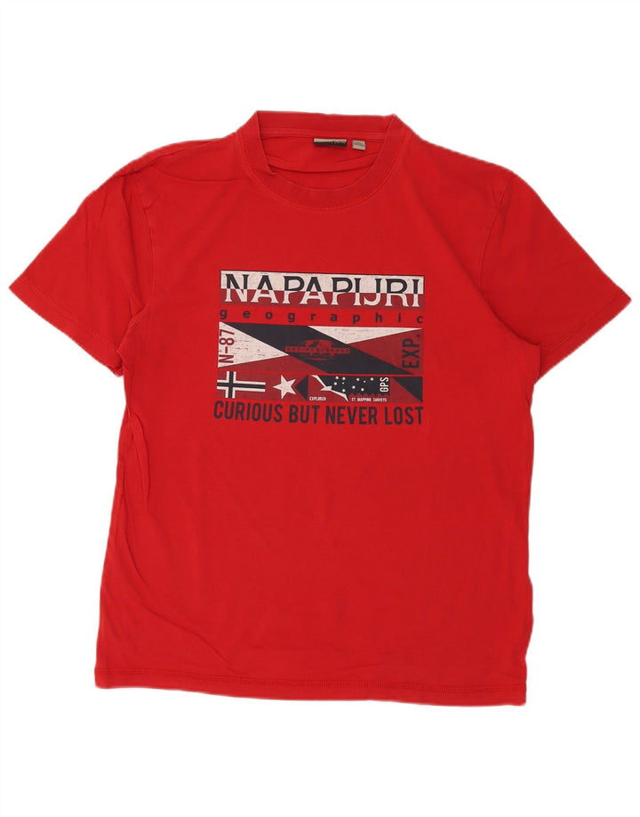 NAPAPIJRI Herre grafisk T-shirt Top Stor Rød