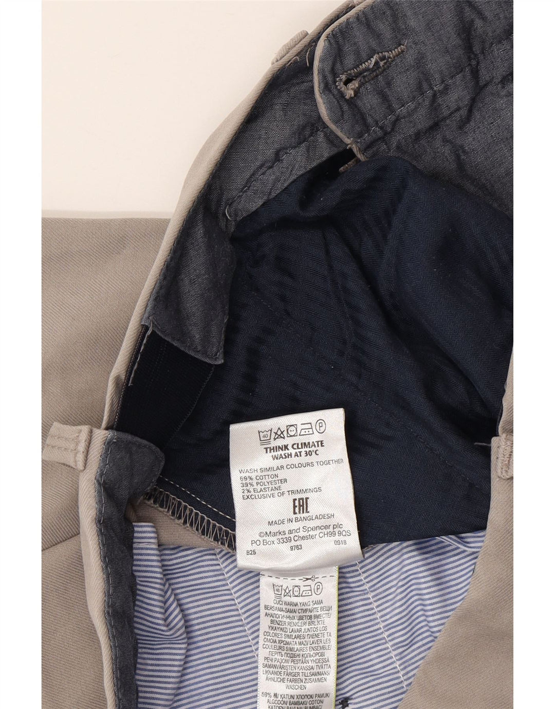 Marks & Spencer Straight Suit bukser til mænd W32 L28 Grå bomuld