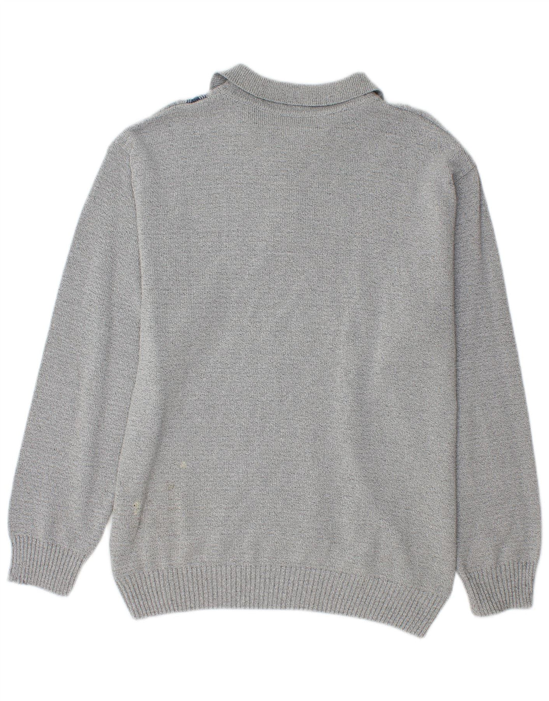 Vintage Herre Polo Neck Jumper Sweater Medium Grå Geometrisk