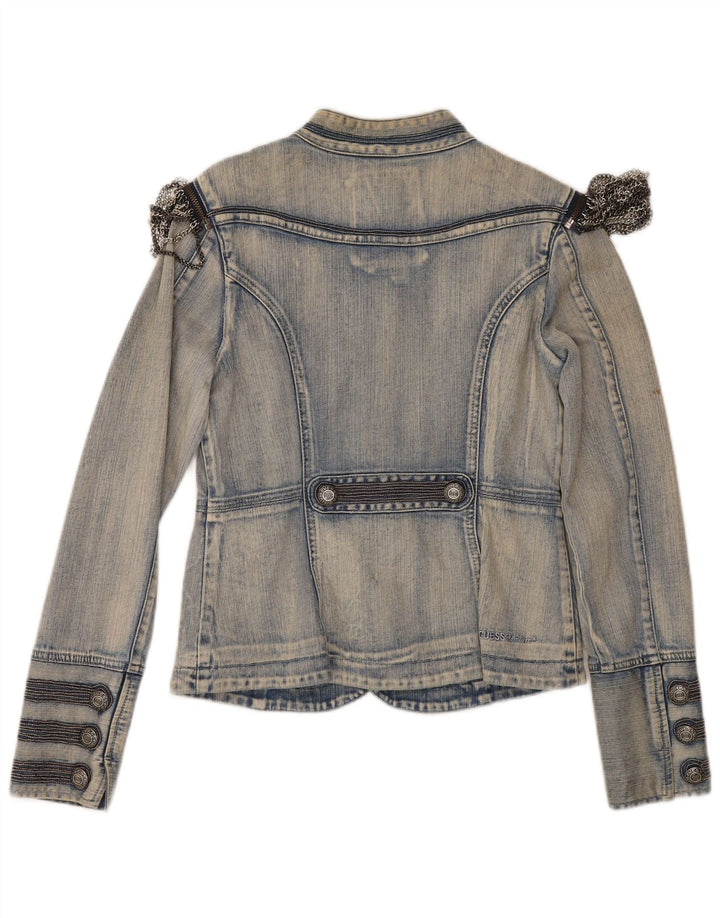 Guess Dame Denim Jacket UK 12 Medium Blue Cotton
