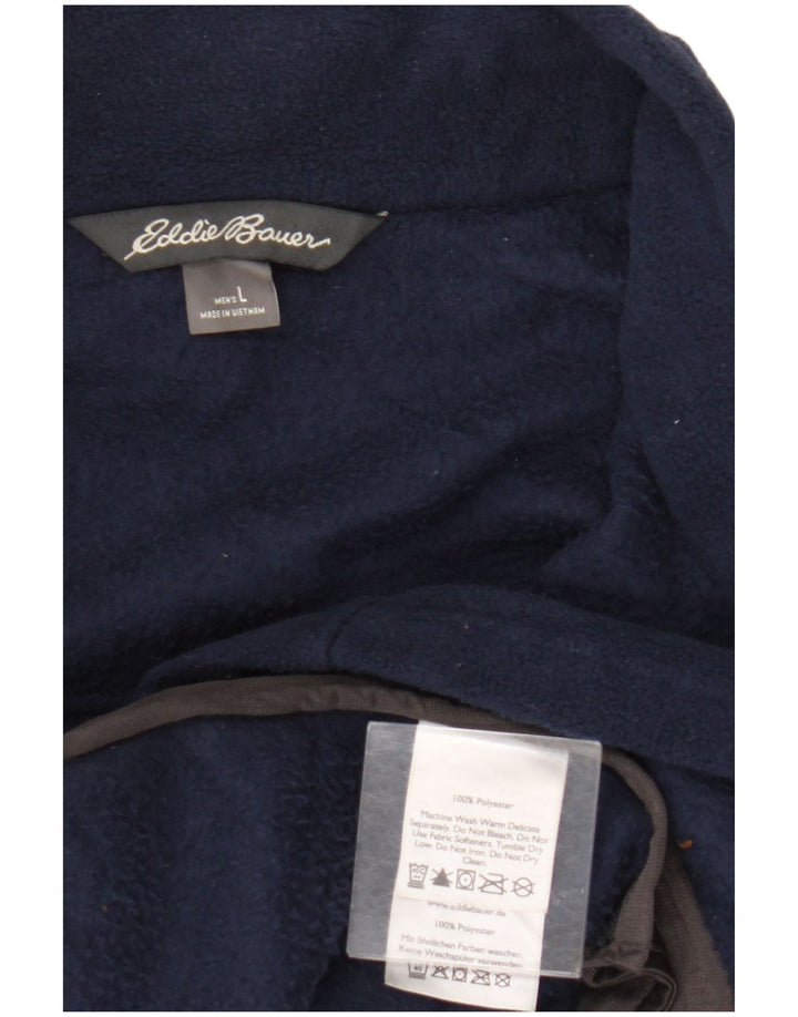 Eddie Bauer Herre Fleecejakke UK 40 Large Navy Blue Polyester