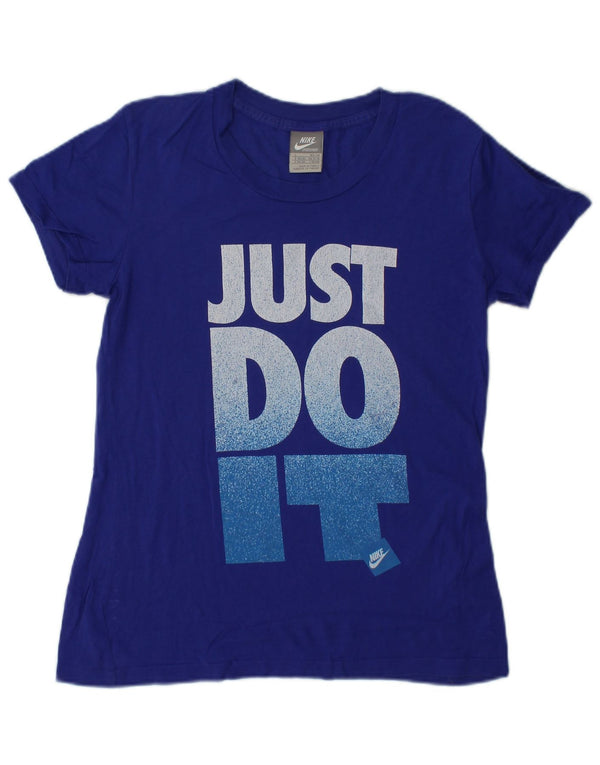 Nike grafisk T-shirt top til kvinder DK 14/16 Large Blue