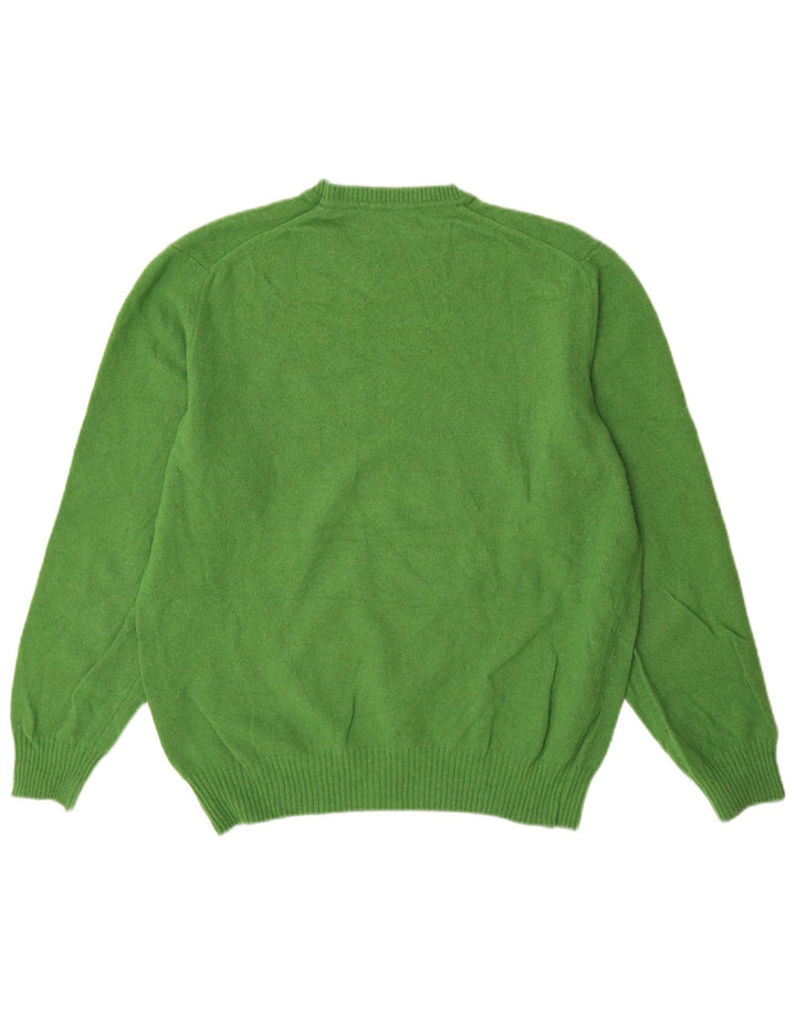 Zara Herre sweater med rund hals XL Grøn uld