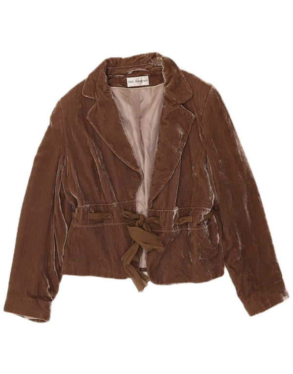 Marks & Spencer Dame Autograph Velvet Blazer Jacket UK 14 Medium Brown