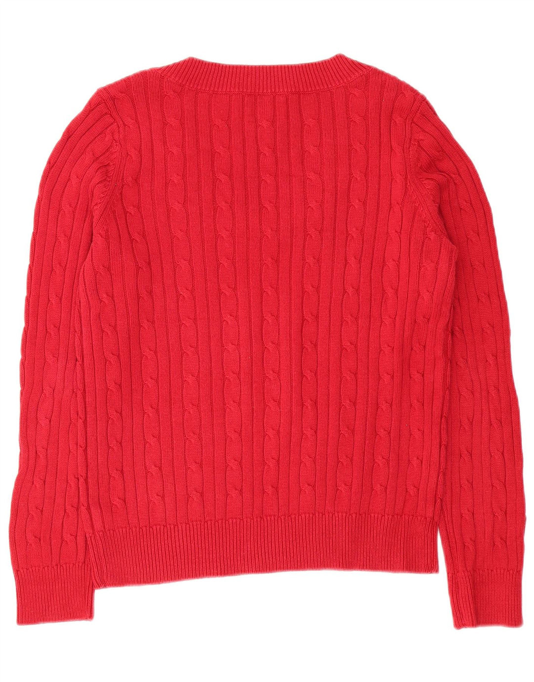 CHAPS Womens V-Neck Jumper Sweater UK 14 Large Red Cotton