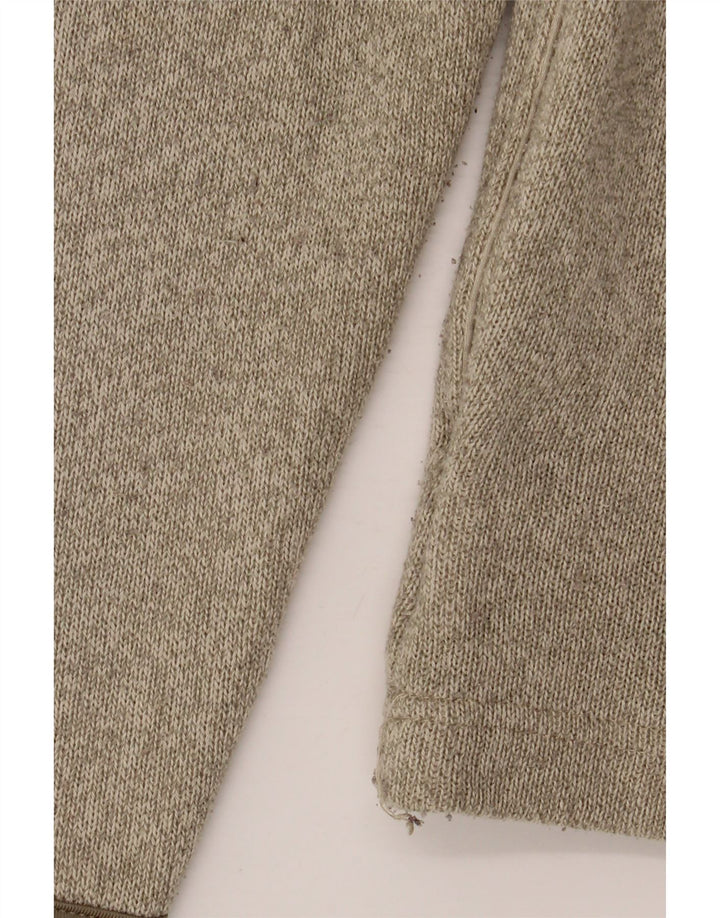 Weird Fish Herre Zip Neck Jumper Sweater Stor Khaki Polyester