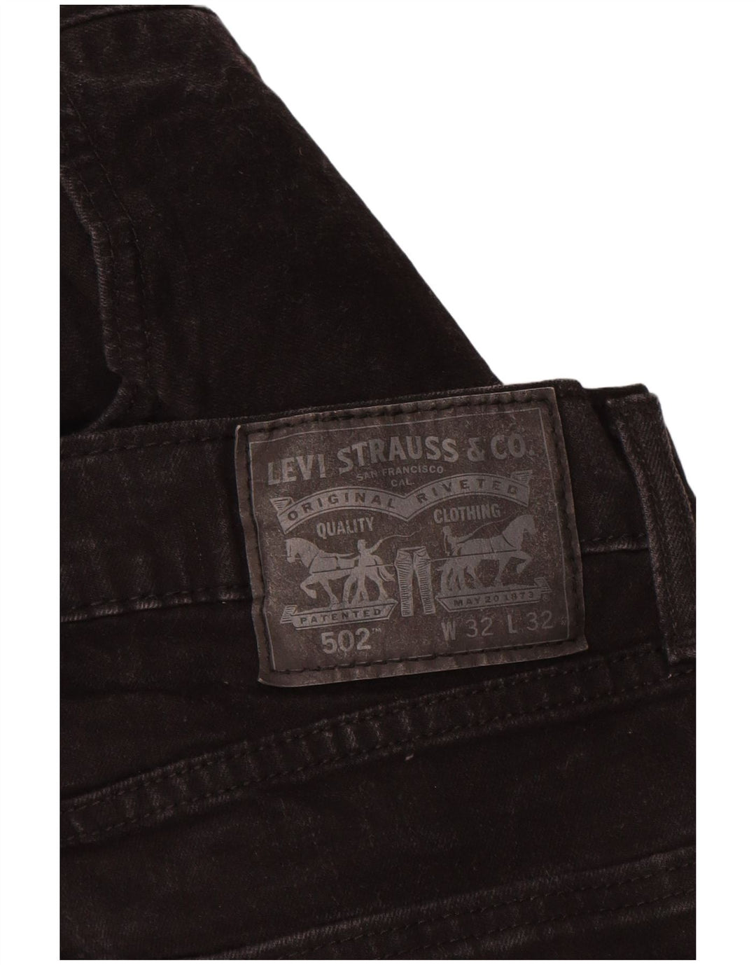 Levi's Herre 502 tilspidsede jeans W32 L32 sort bomuld