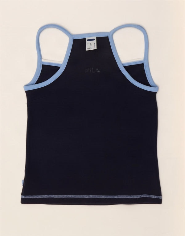 Fila Dame Cami Top UK 12 Medium Navy Blue Bomuld