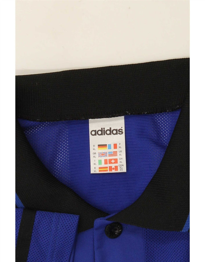 Adidas Polo Shirt til mænd XL blå stribet polyester